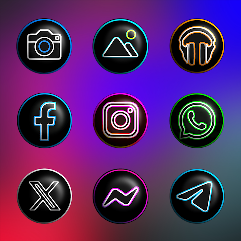 Pixly Dark 3D – Icon Pack screenshot
