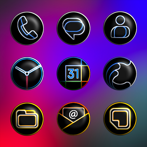 Pixly Dark 3D – Icon Pack screenshot