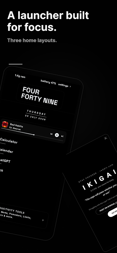Ikigai: Focus Launcher screenshot