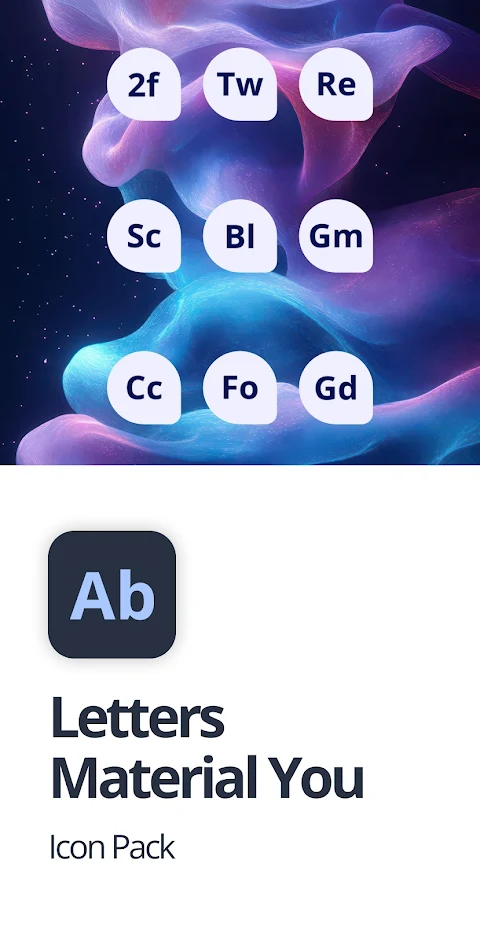 Letters Material You Icon Pack screenshot