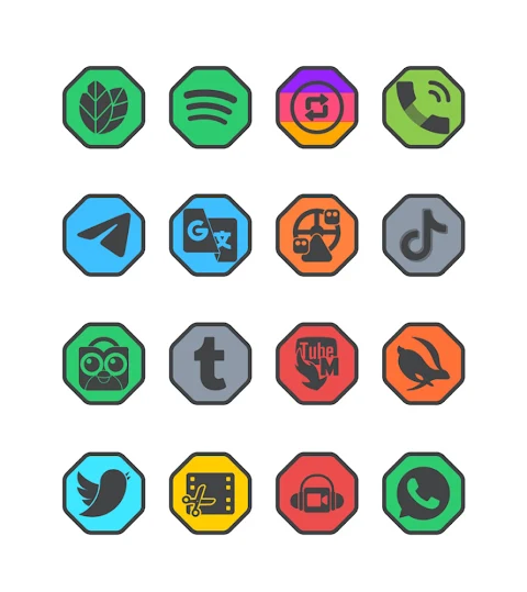 Octa Dark – Icon Pack screenshot