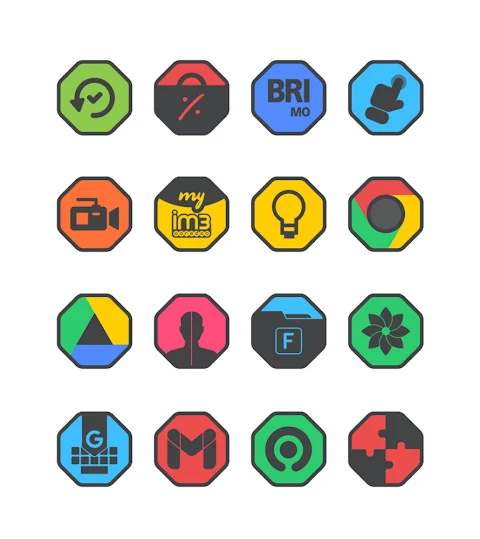 Octa Dark – Icon Pack screenshot