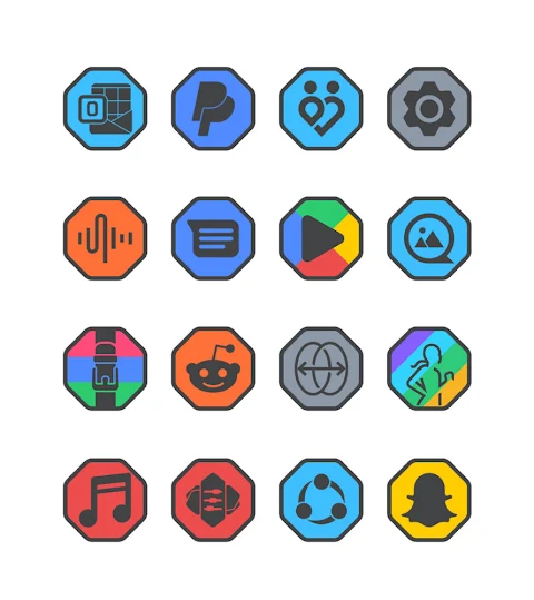 Octa Dark – Icon Pack screenshot