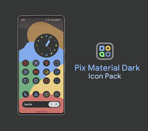 Pix Material Dark Icon Pack screenshot
