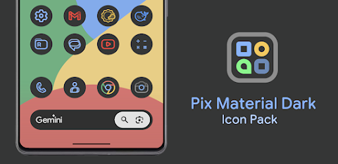 Pix Material Dark Icon Pack screenshot