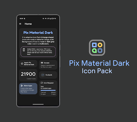 Pix Material Dark Icon Pack screenshot