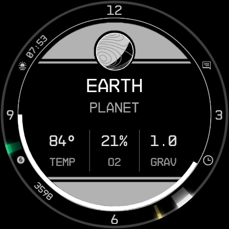 Planet in stars Watch Face screenshot
