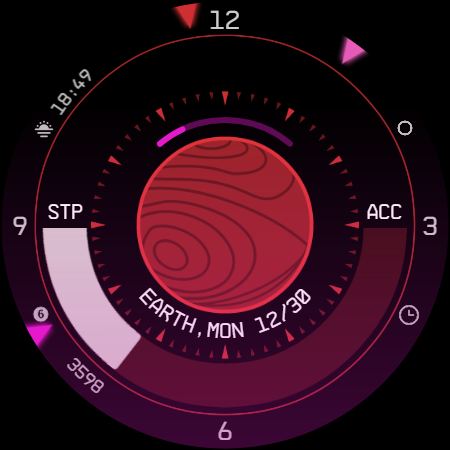 Planet in stars Watch Face screenshot