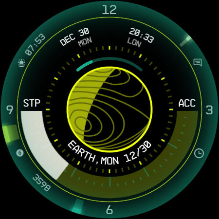 Planet in stars Watch Face screenshot