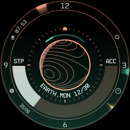 Planet in stars Watch Face screenshot
