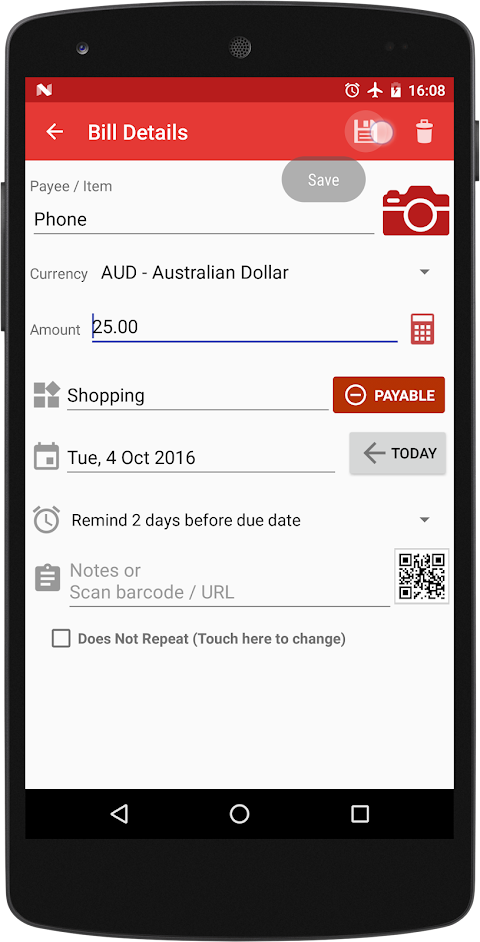 Bills Reminder & Organizer PRO screenshot