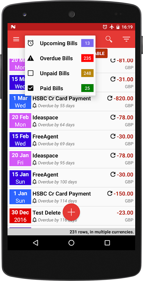 Bills Reminder & Organizer PRO screenshot