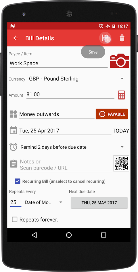 Bills Reminder & Organizer PRO screenshot