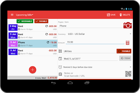 Bills Reminder & Organizer PRO screenshot