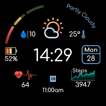 Digital Watchface D14 screenshot