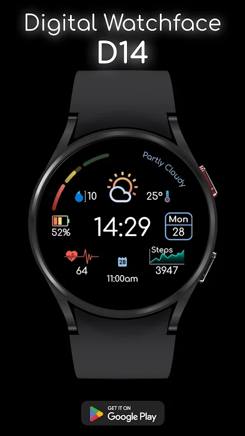 Digital Watchface D14 screenshot