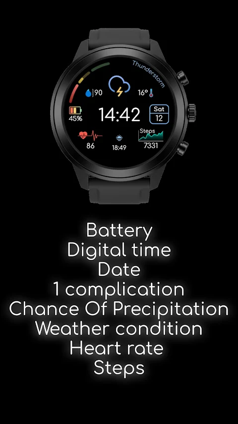 Digital Watchface D14 screenshot