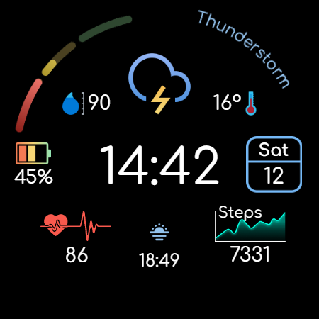 Digital Watchface D14 screenshot