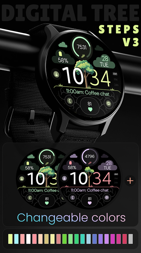 Digital Tree v3 Watch Face screenshot