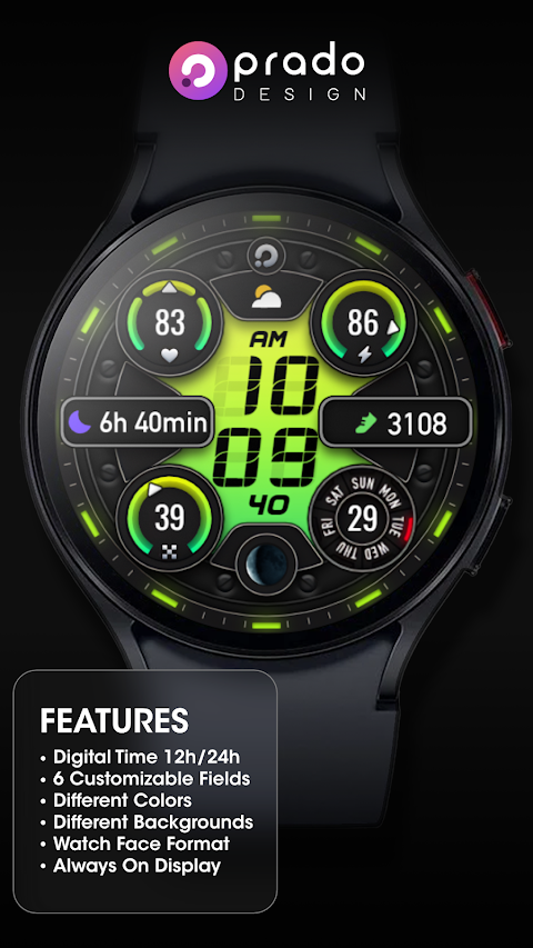 PRADO 74 Digital Watch Face screenshot