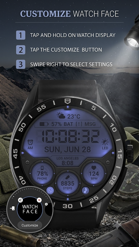 WFP 355 Tactical Watch face screenshot