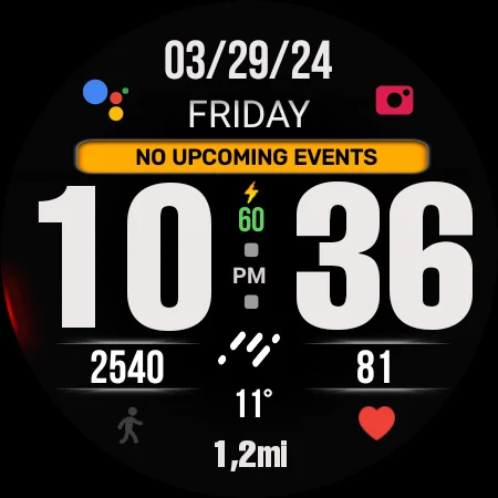 BIG 24 Digital Watchface screenshot