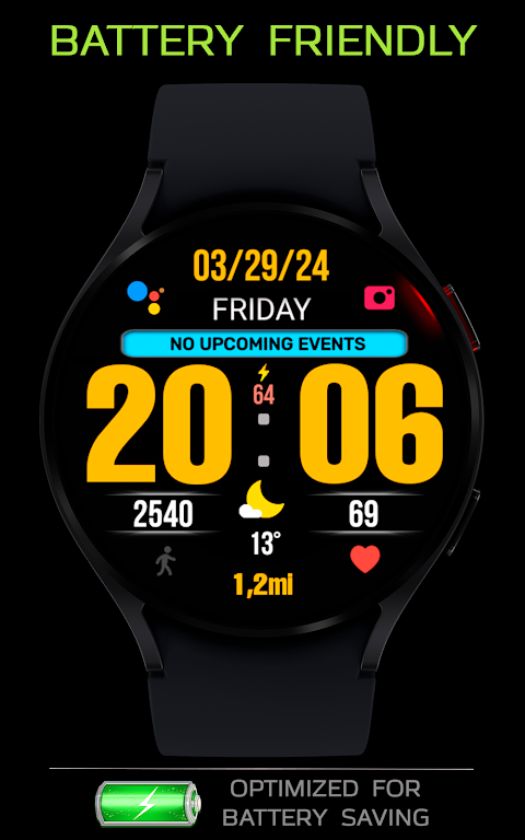 BIG 24 Digital Watchface screenshot