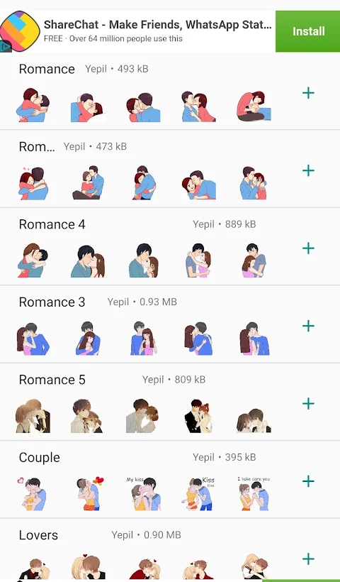 Love Stickers WASticker App screenshot