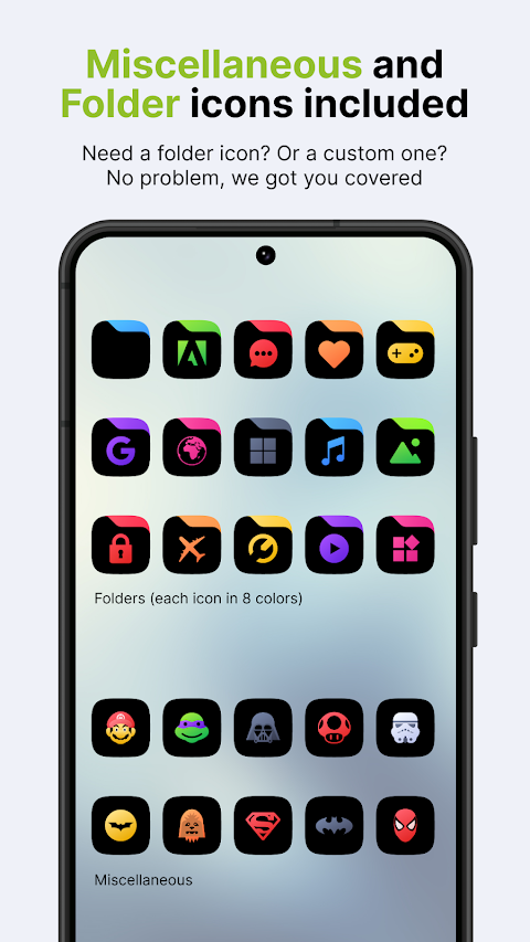 Ares Black: Dark Icon Pack screenshot
