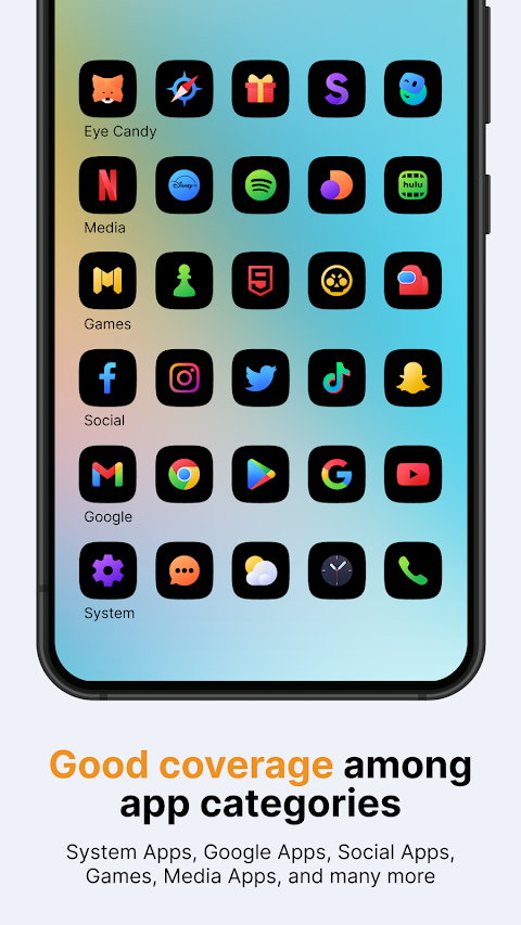 Ares Black: Dark Icon Pack screenshot