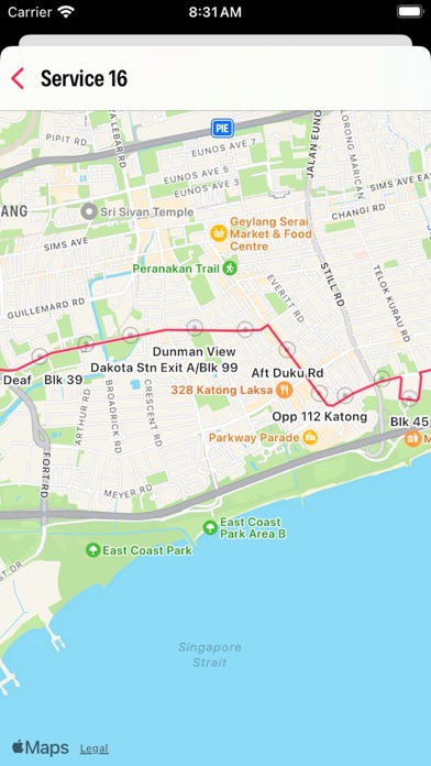 Singapore Buses screenshot