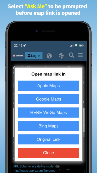 Map Redirect for Map Links screenshot
