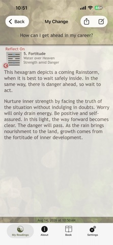 iChing Pocket App of Wisdom screenshot