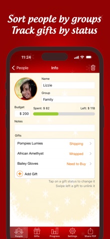 The Christmas Gift List Pro screenshot