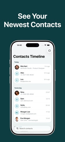 Recent Contacts Timeline screenshot