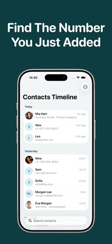 Recent Contacts Timeline screenshot