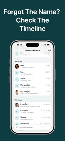 Recent Contacts Timeline screenshot