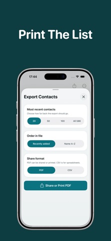Recent Contacts Timeline screenshot