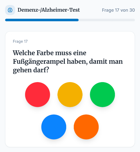 Demenz-/Alzheimer-Test screenshot