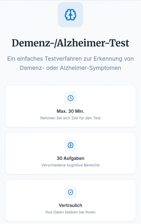 Demenz-/Alzheimer-Test screenshot