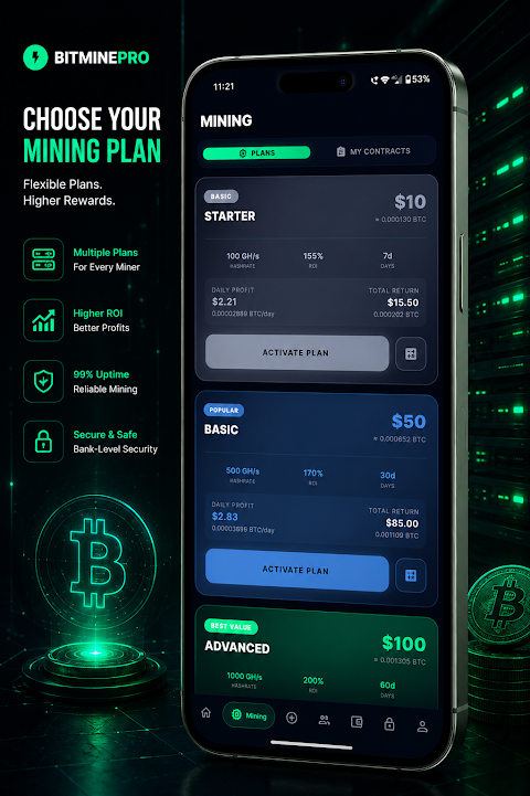 Bitmine: Bitcoin Cloud Mining screenshot