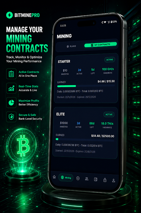 Bitmine: Bitcoin Cloud Mining screenshot