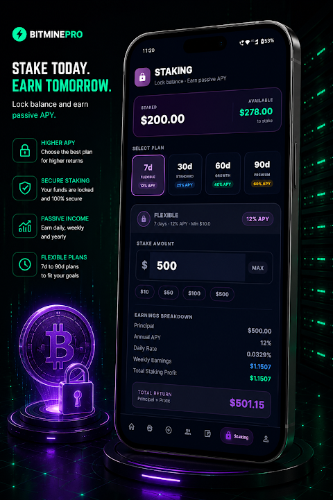 Bitmine: Bitcoin Cloud Mining screenshot