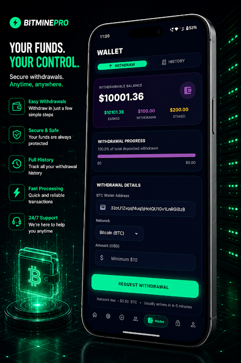 Bitmine: Bitcoin Cloud Mining screenshot