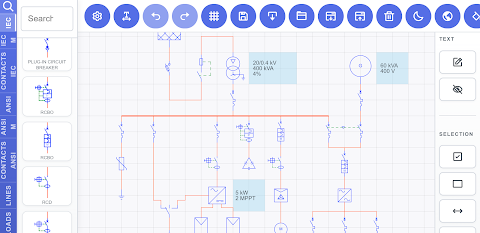 Electrical Schematics: Canvas screenshot