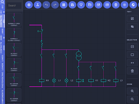 Electrical Schematics: Canvas screenshot