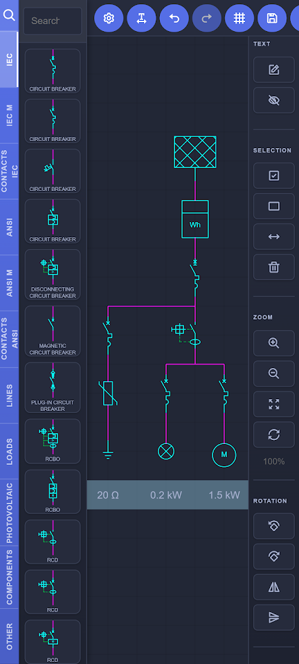 Electrical Schematics: Canvas screenshot
