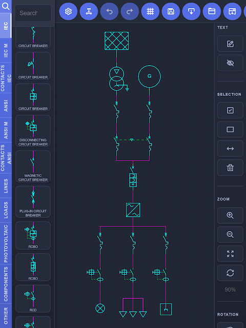 Electrical Schematics: Canvas screenshot
