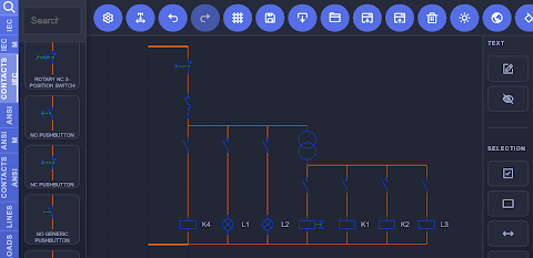 Electrical Schematics: Canvas screenshot