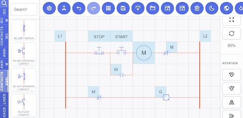 Electrical Schematics: Canvas screenshot